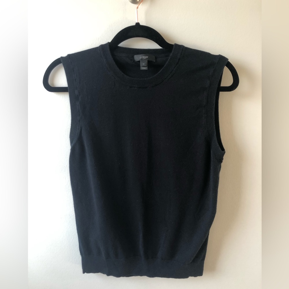 J. Crew Sleeveless Black Sweater Vest